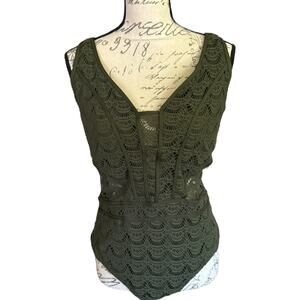 Becca Green Crochet Show And Tell One Piece Swimsuit Size 2X 20-22